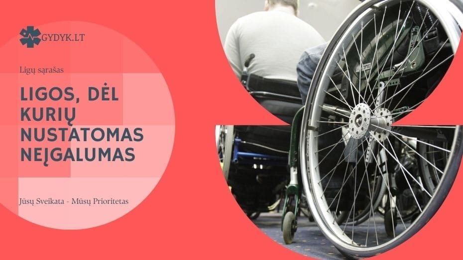 Ligos, dėl kurių nustatomas neįgalumas 2026 metais