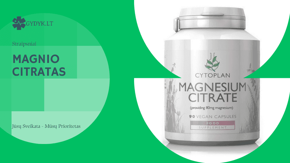 Magnio citratas: Kokia nauda organizmui?