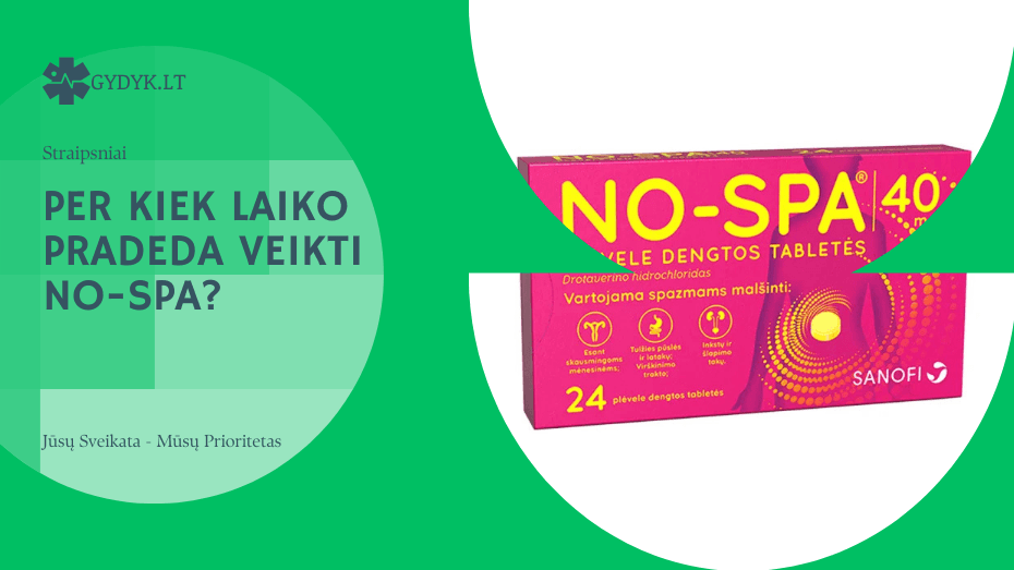 Per kiek laiko pradeda veikti No-Spa? Per kiek laiko pradeda veikti No-Spa