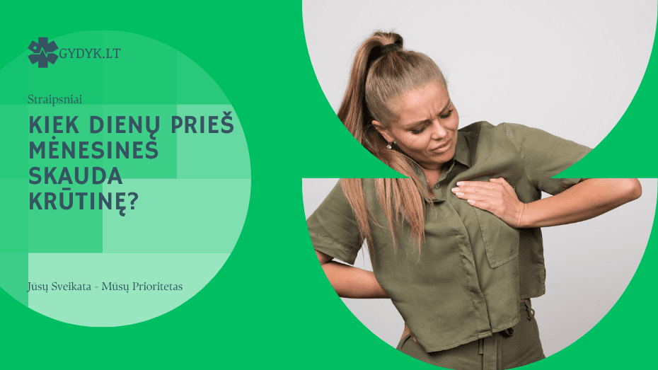 Kiek dienų prieš mėnesines skauda krūtinę