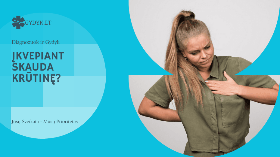 įkvepiant skauda krūtinę